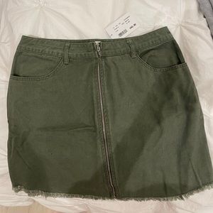 Khaki Green jean skirt